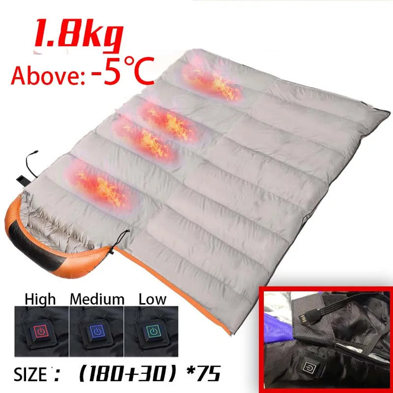 EmberLinie Heated Sleeping Bag three heat levels