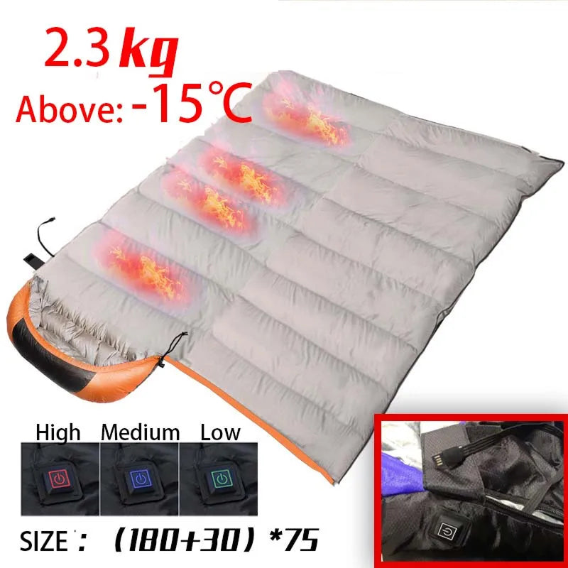 EmberLinie Heated Sleeping Bag 210T ripstop shell