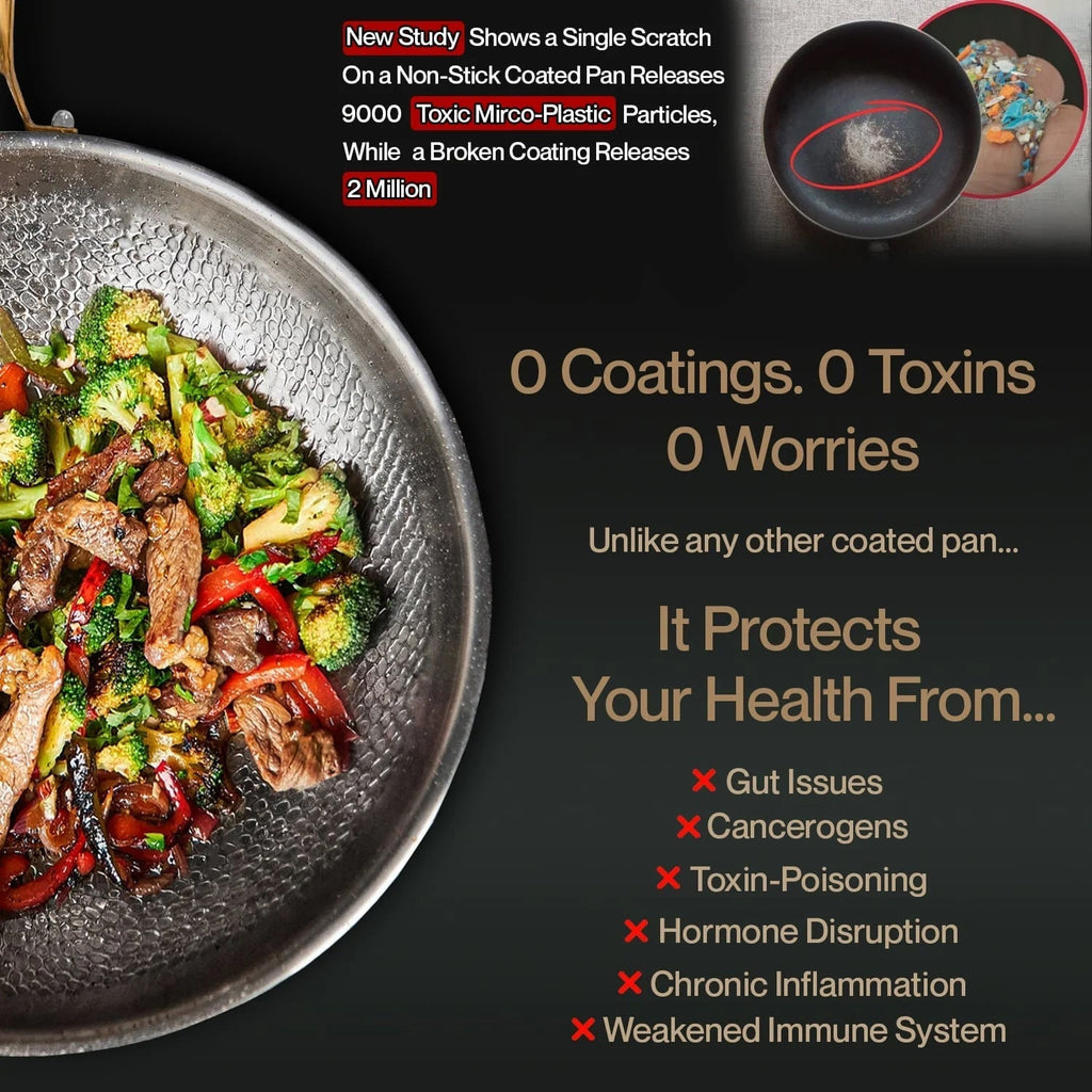 EziFrie Frying Pan with metal utensils