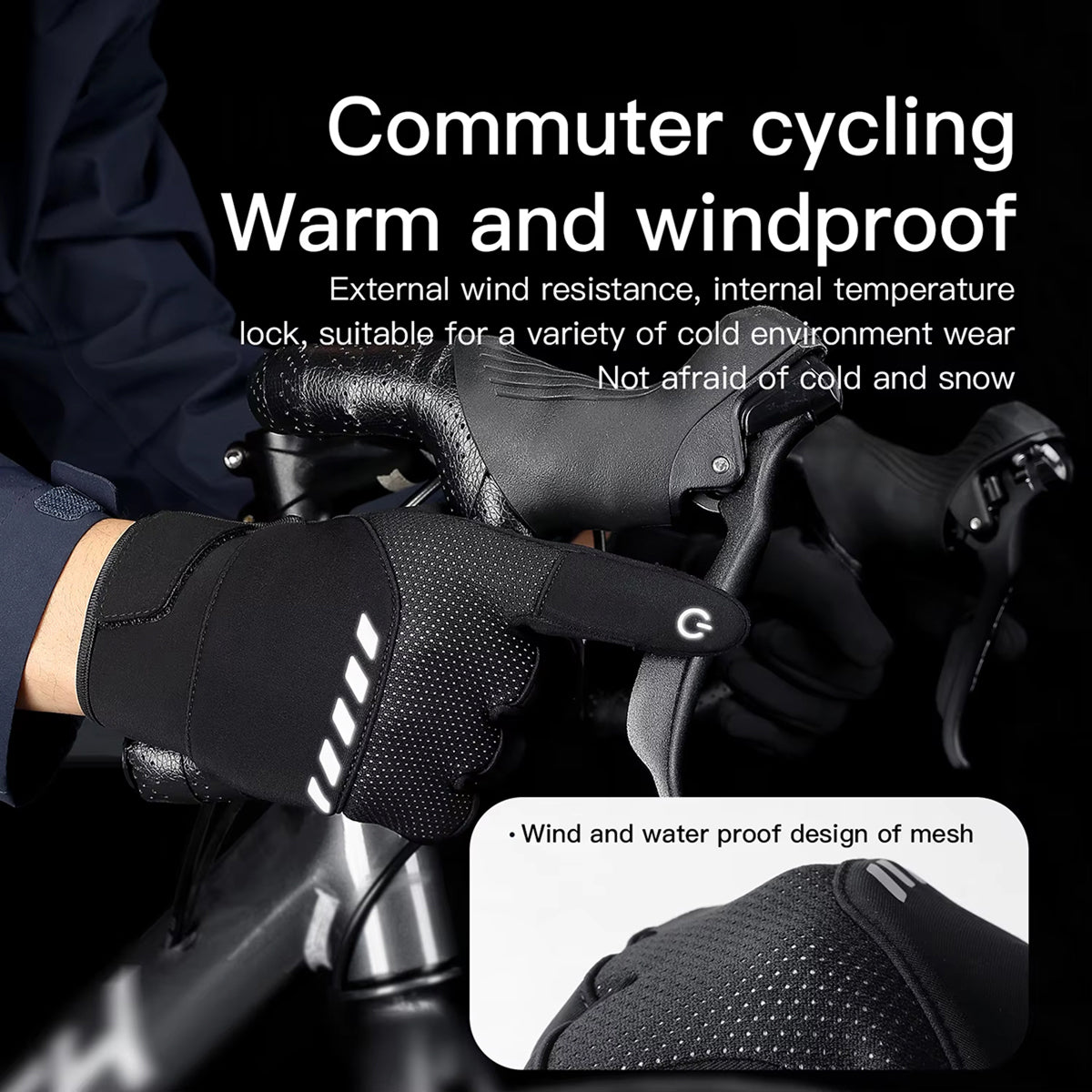 GlovyClik Thermal Gloves anti-slip palm