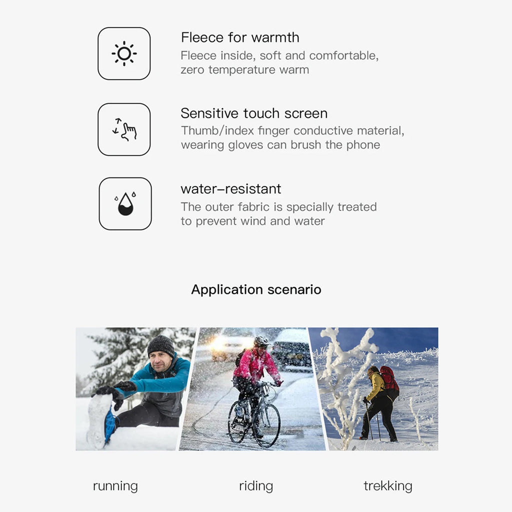 GlovyClik Thermal Gloves sizing view