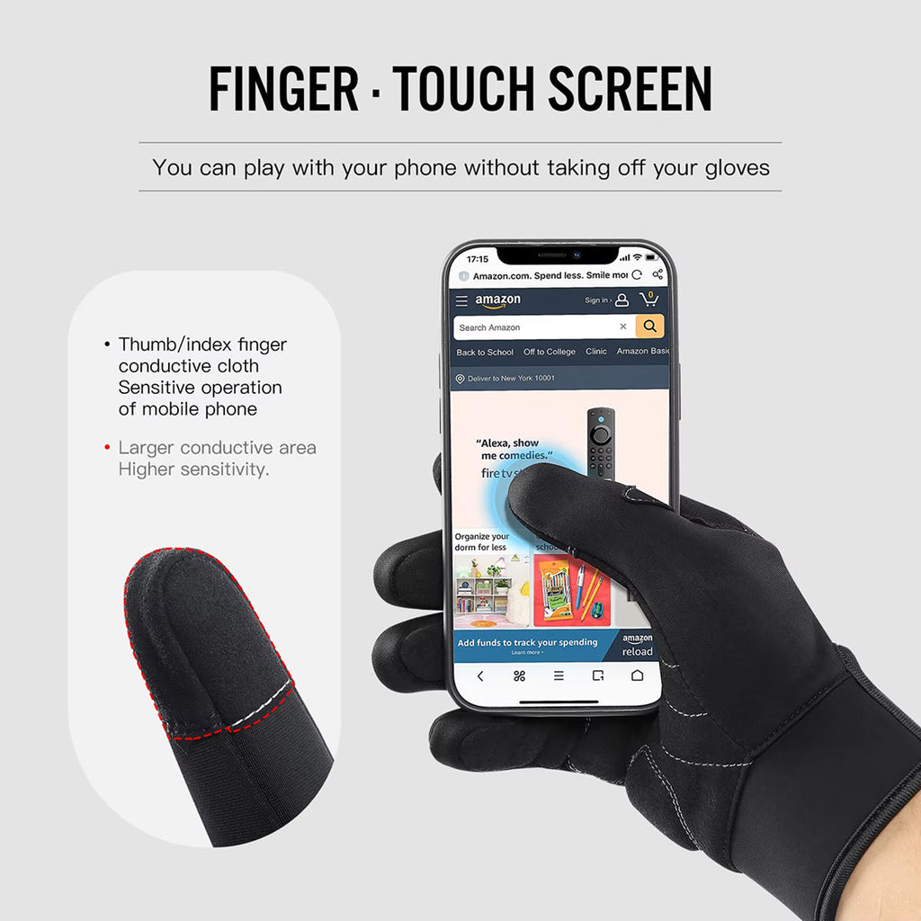 GlovyClik Thermal Gloves water-repellent shell