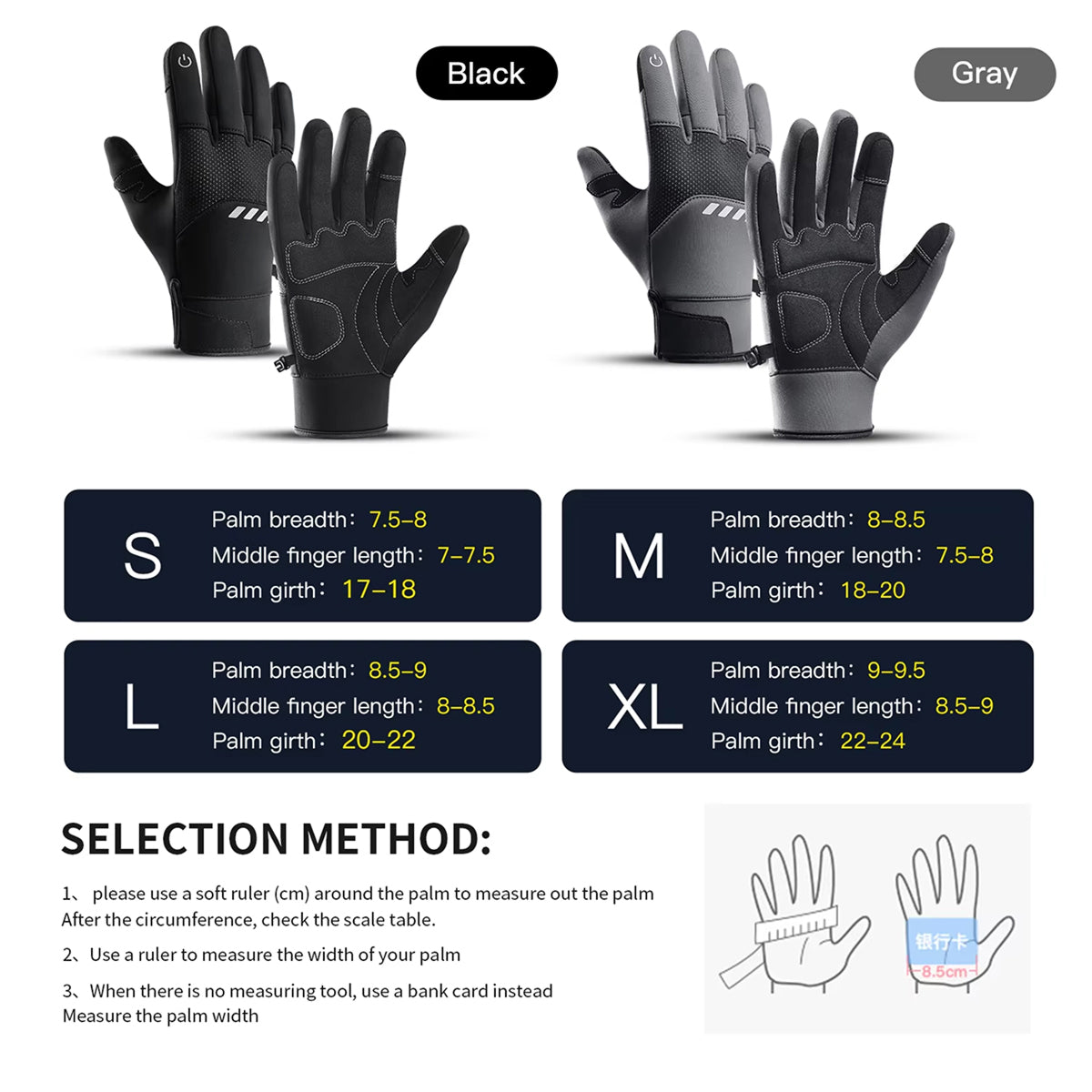 GlovyClik Thermal Gloves adjustable wrist strap