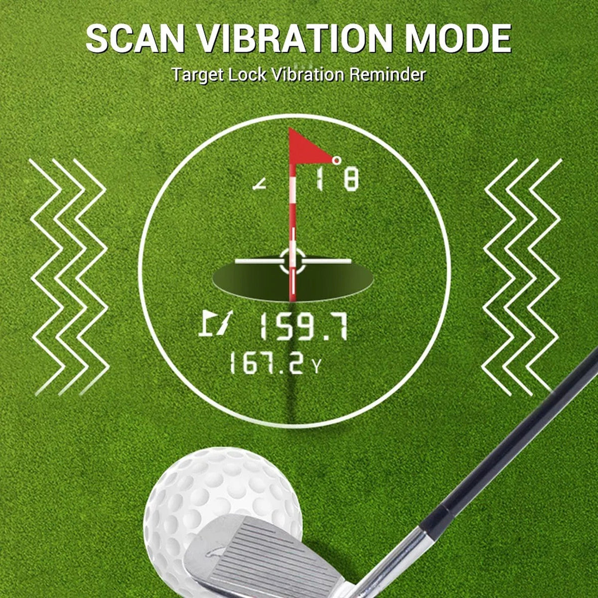 GolfFidi Laser Rangefinder held in hand