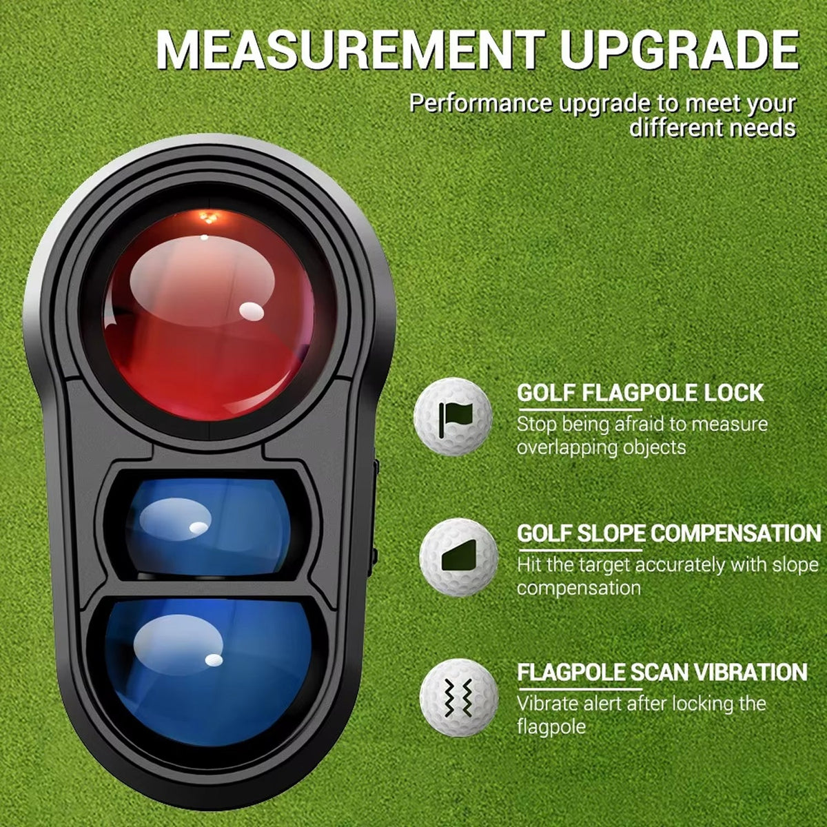 GolfFidi Laser Rangefinder pin-lock on the flag