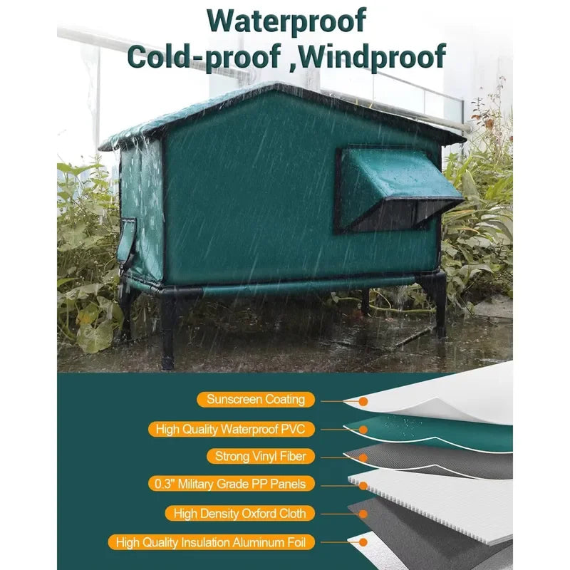 HeasCamis Heated Cat House outdoor shelter for cats