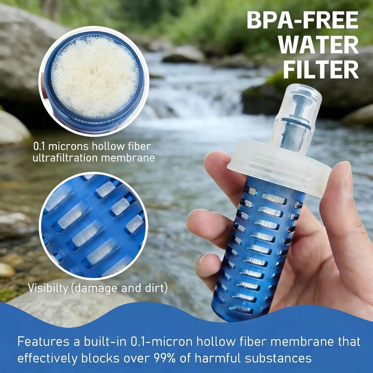Klentax Water Filter Bottle folded flat when empty