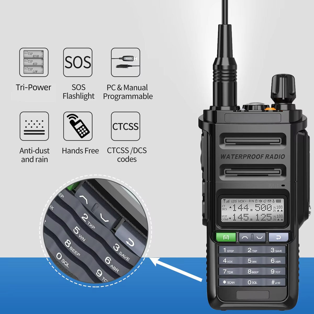 KrypxiWix Walkie Talkie top view
