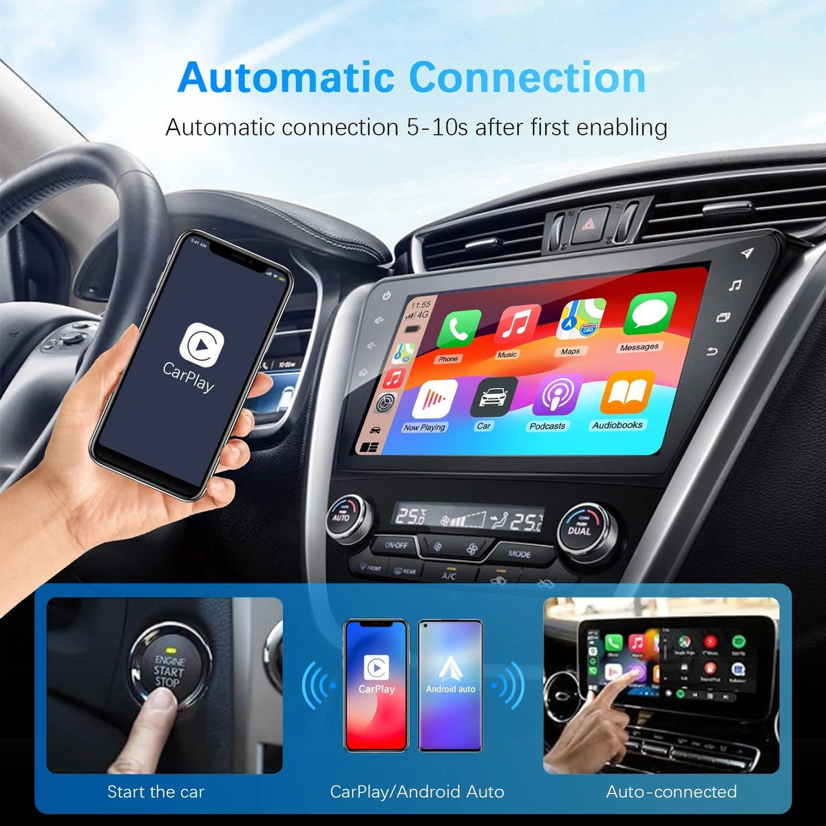 RoadyCast Wireless CarPlay Adapter close-up