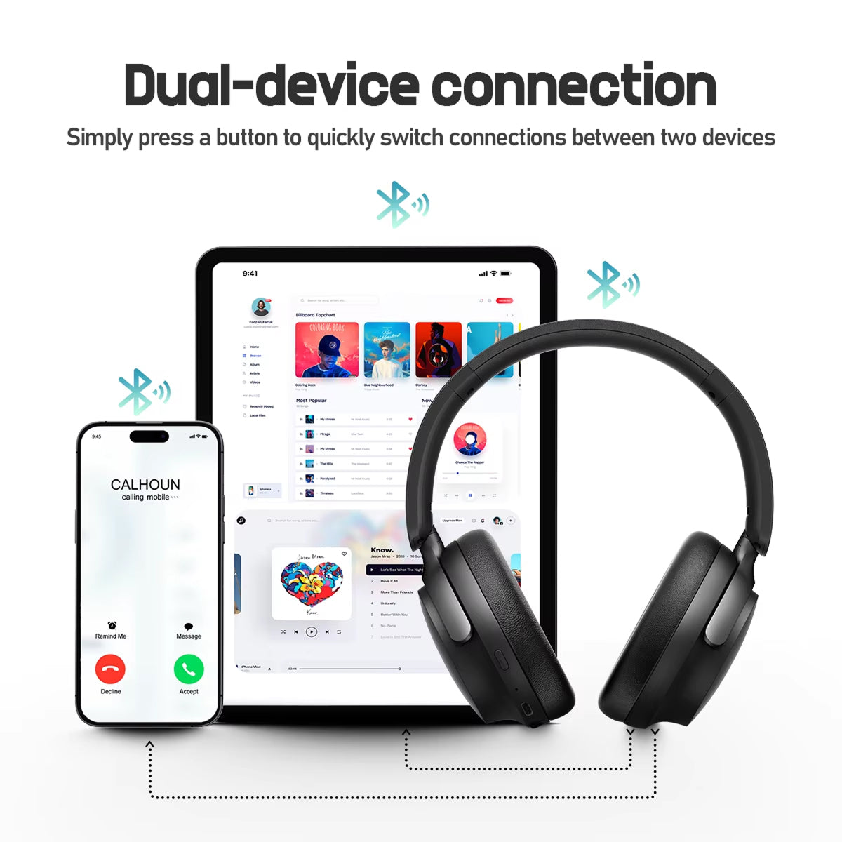 SilentBeat ANC Headphones ENC call microphones