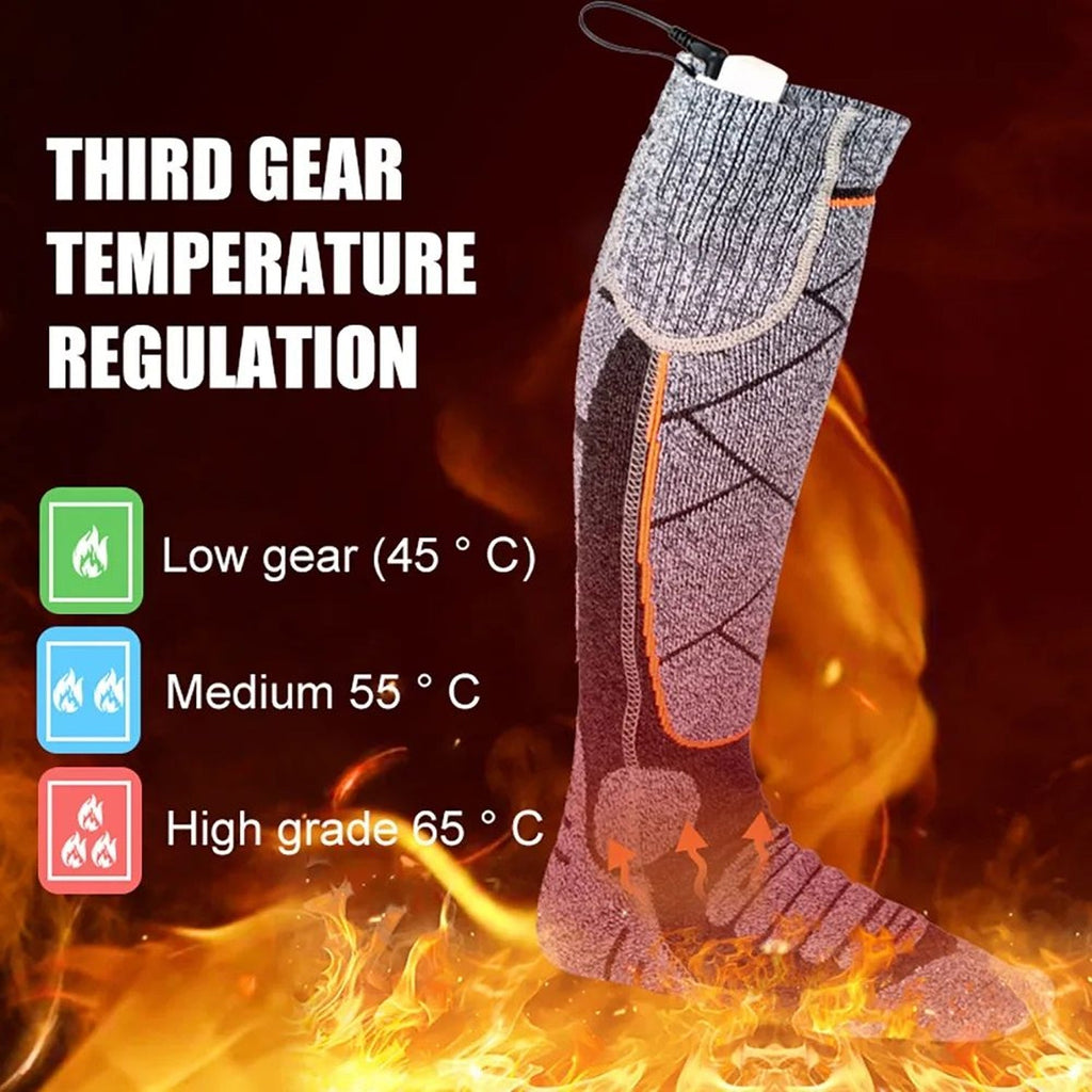 SkiHeati Heated Ski Socks in grey