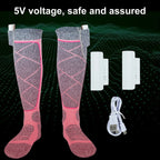 SkiHeati Heated Ski Socks with winter boots
