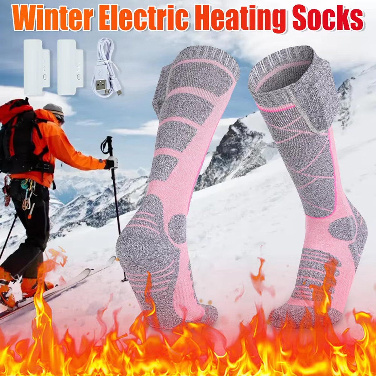 SkiHeati Heated Ski Socks modal cotton fabric