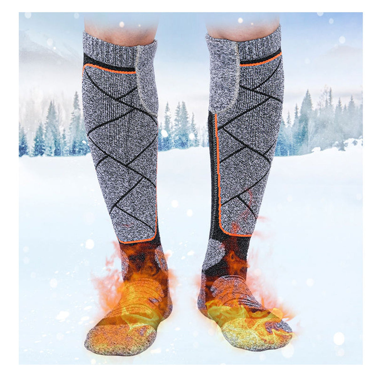 SkiHeati Heated Ski Socks in pink