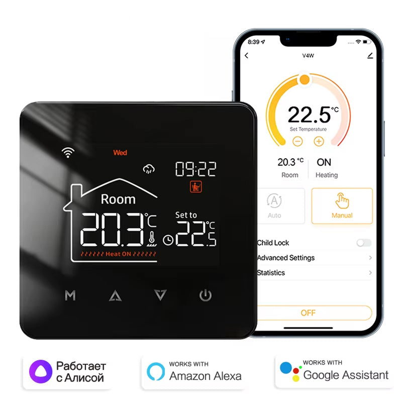 TempiWave Smart WiFi Thermostat in black