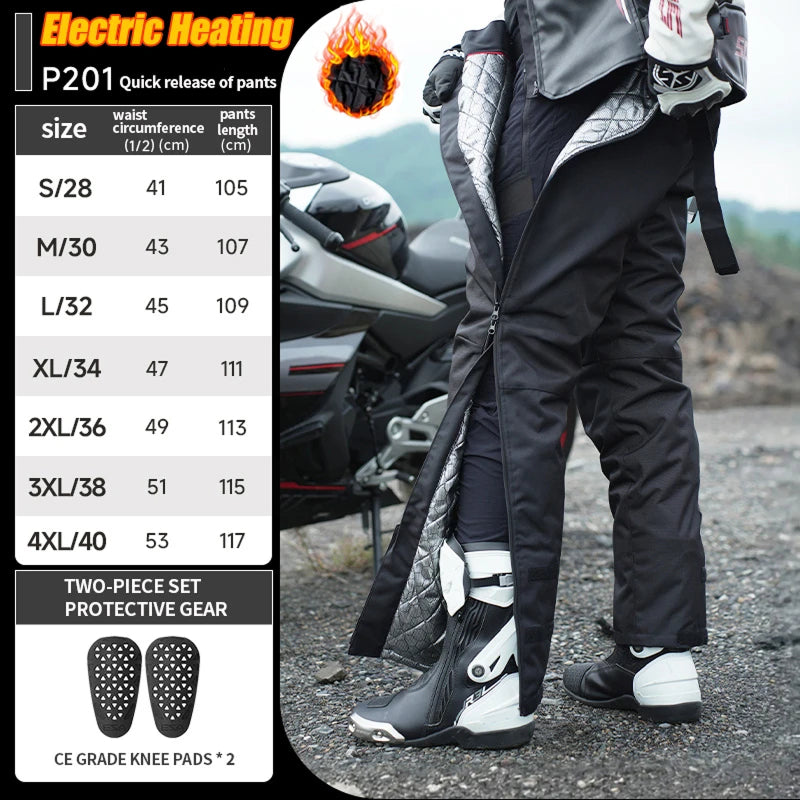 TherriVox Heated Motorcycle Pants features graphic
