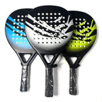 Three Tennisixo Padel Racket with different color designs on a white background