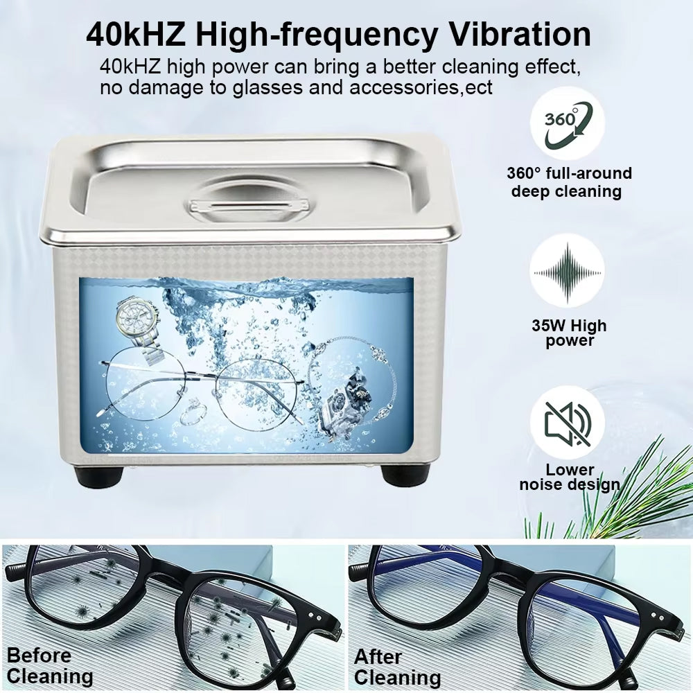 UltraGlowi Ultrasonic Cleaner 40kHz cleaning