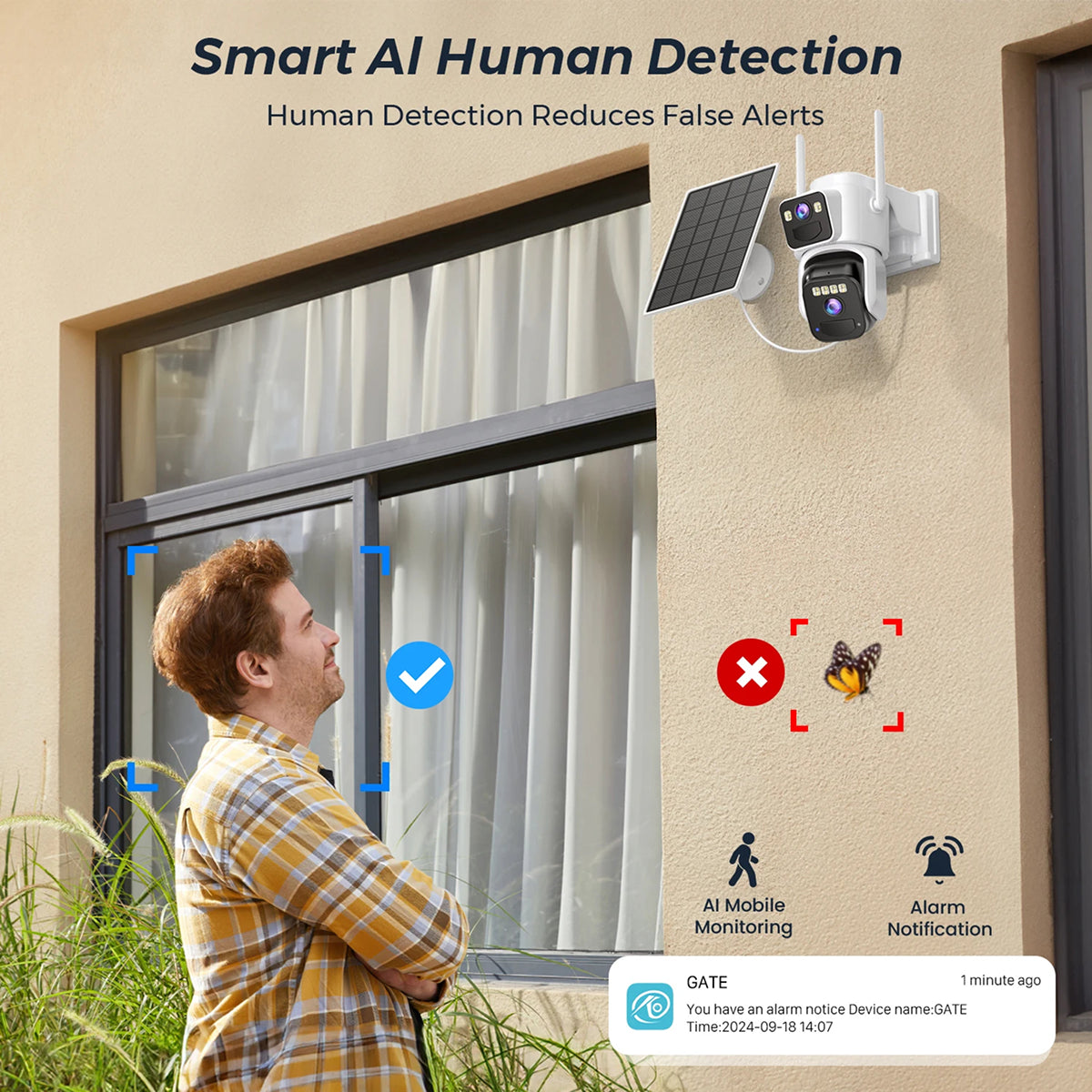 VexLumax Solar Security Camera alternate angle