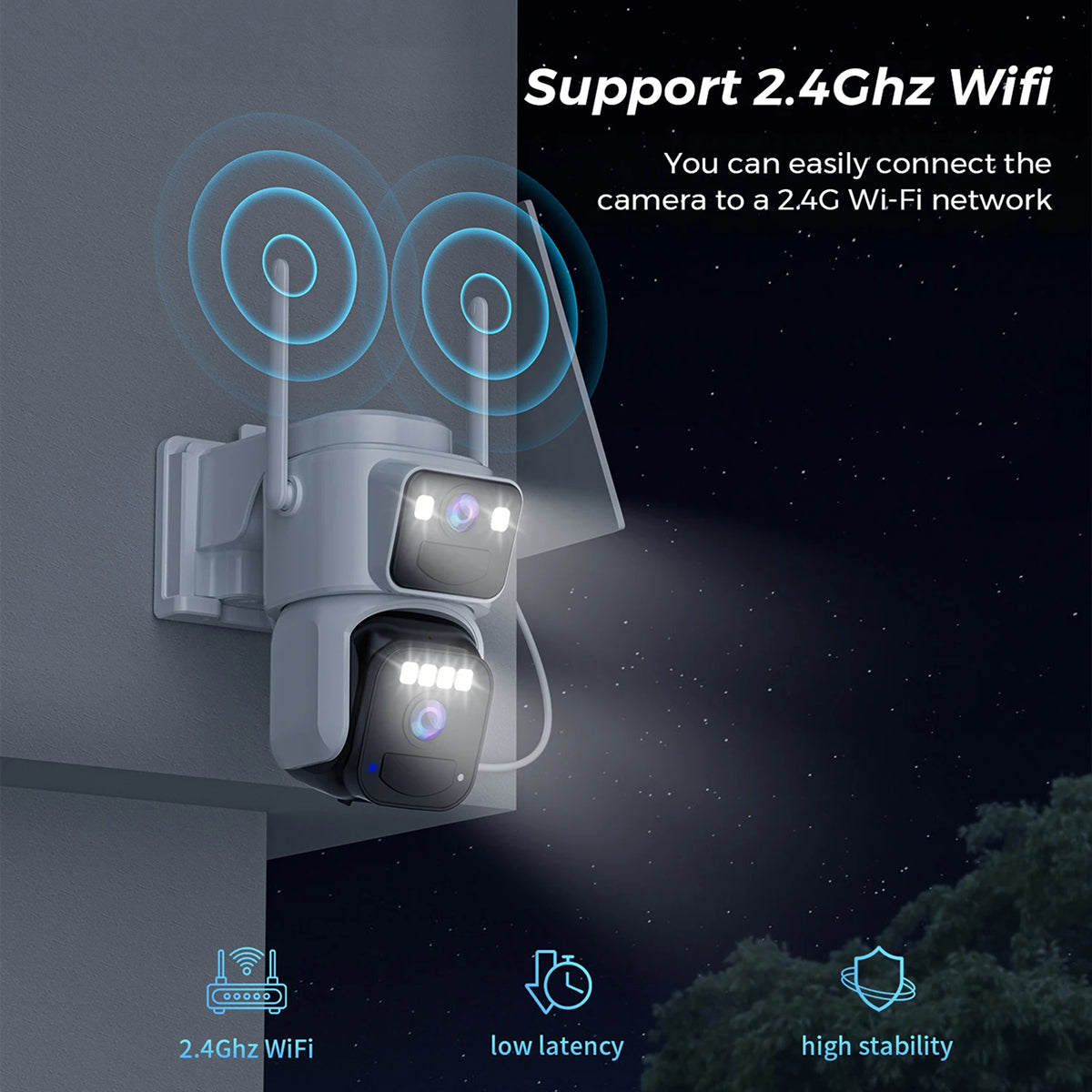 VexLumax Solar Security Camera outdoor setup